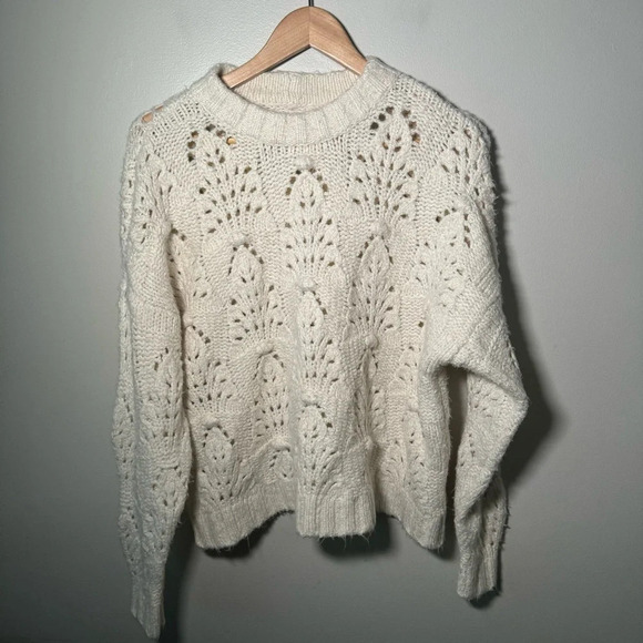 Aerie cream chunky knit sweater XS oversized - Picture 3 of 5